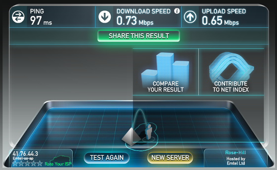 Test your internet connection - Emtel Fixed Broadband