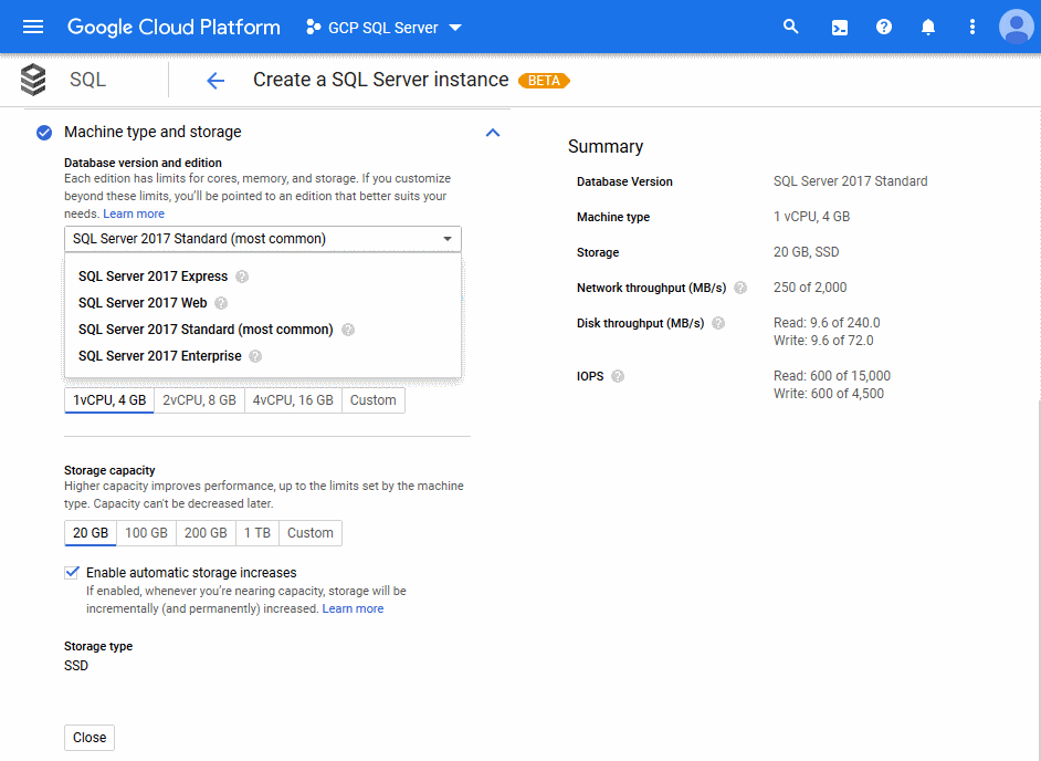 Getting Started with SQL Server on GCP