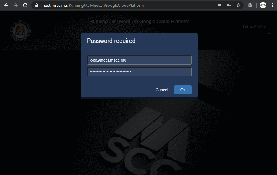 Enable authentication in your instance of Jitsi Meet