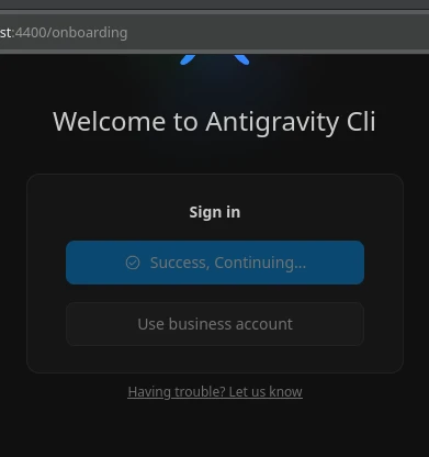 Antigravity CLI Remote Control Initial Authentication